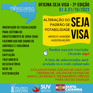 Oficina SEJA VISA Alteração do Padrão de Potabilidade - 2ª Edição 2023.2